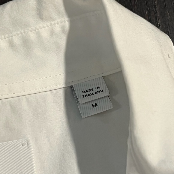 BURBERRY mens white icon stripe placket stretch cotton poplin shirt MEDIUM - Picture 5 of 10